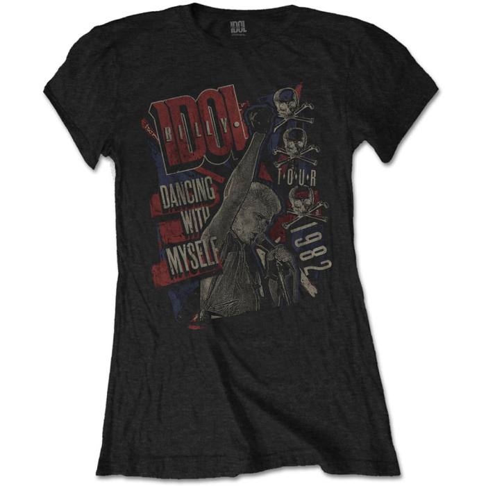 Girlie T-shirt Billy Idol – Dancing with Myself (črna) 92951