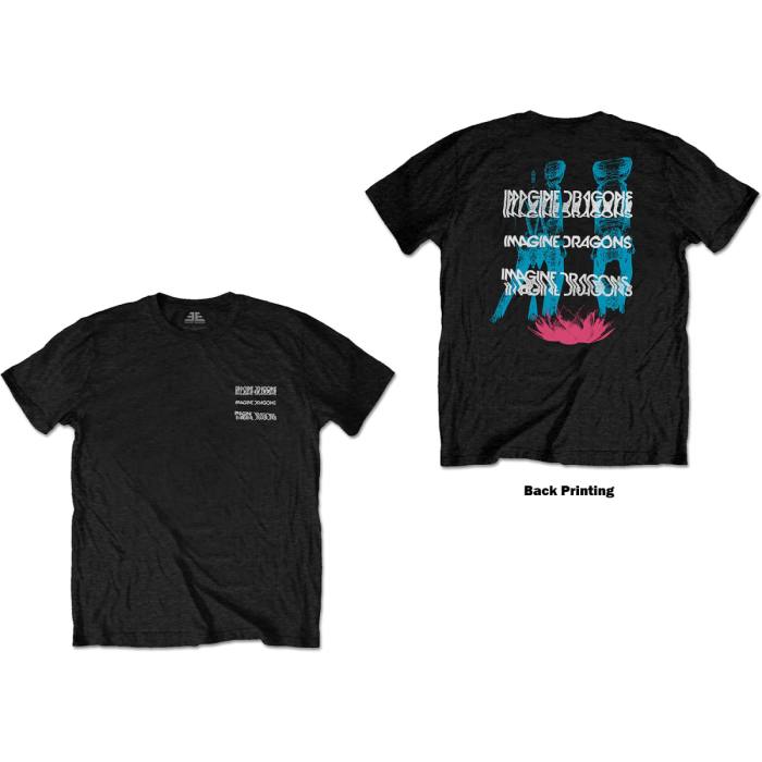 Imagine Dragons Unisex T-shirt: Man Glitch (Črna) (Zadnji print) 92999