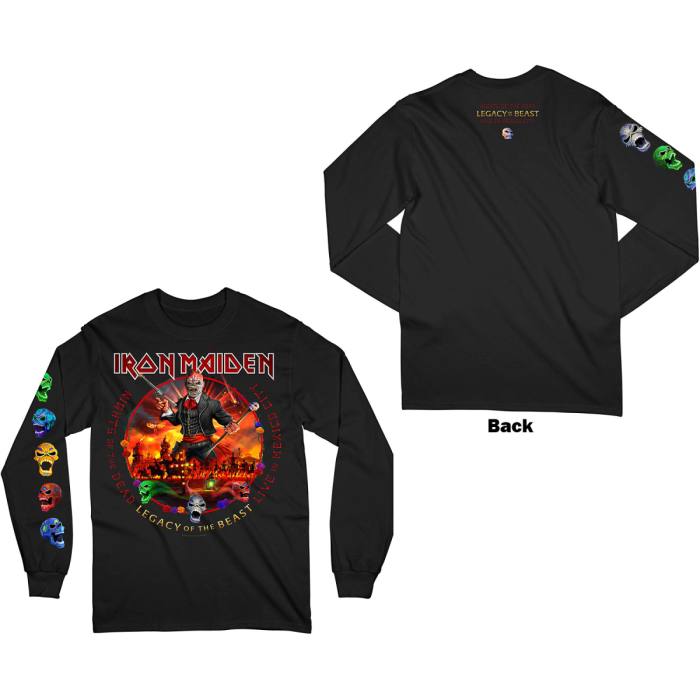 Iron Maiden Unisex Long Sleeve T-Shirt: Nights Of The Dead (Black) (Back & Sleeve Print) 93111