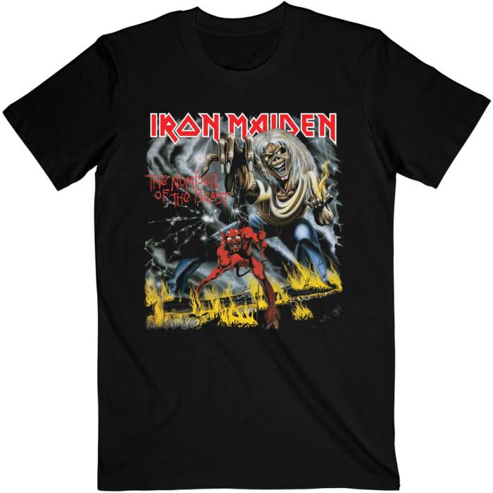 Iron Maiden Unisex T-Shirt: Number Of The Beast (Black) Velikost L 93158