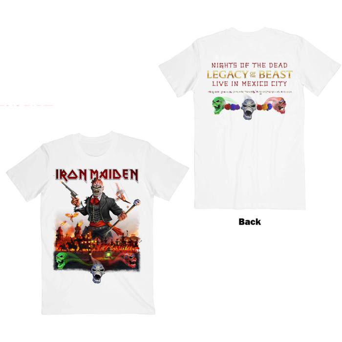 Iron Maiden Unisex T-shirt: Legacy of the Beast Live In Mexico City (bela) 93205
