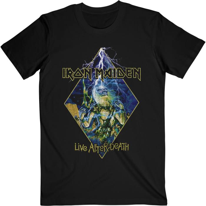 Iron Maiden Unisex T-Shirt: Live After Death Diamond (Črna) 93269