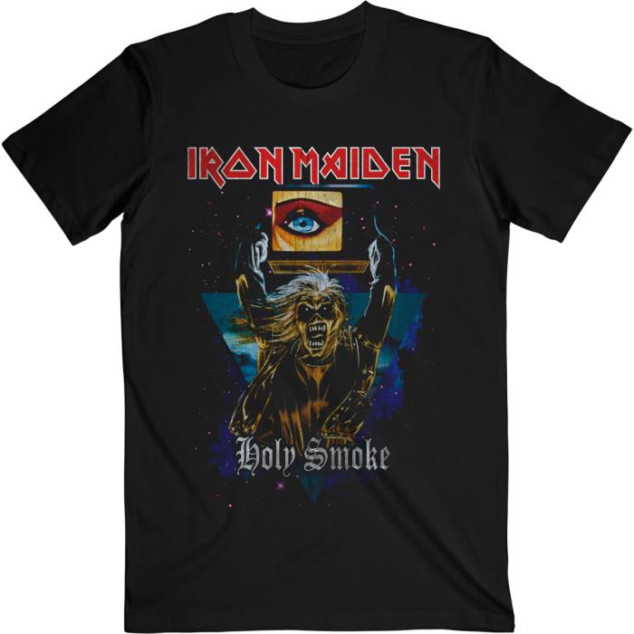 Iron Maiden Unisex T-Shirt: Holy Smoke Space Triangle (Black) 93275