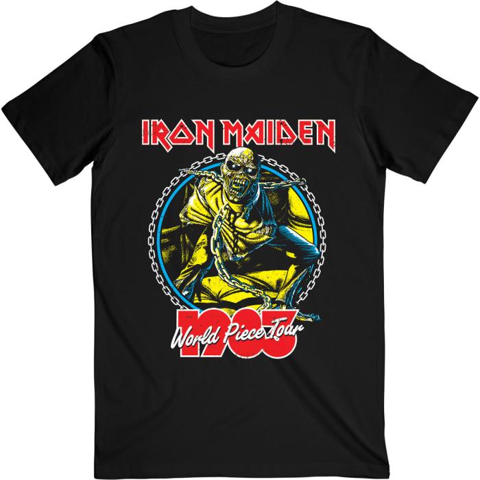 Iron Maiden Unisex T-Shirt: World Piece Tour '83 V.2 (Black) 93315