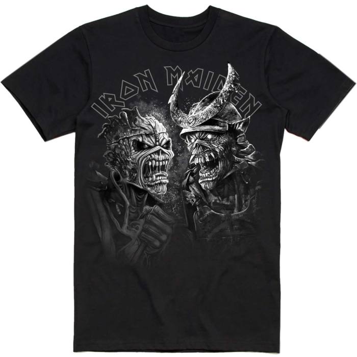 Iron Maiden T-shirt Senjutsu Large Grayscale Heads (črna) 93505
