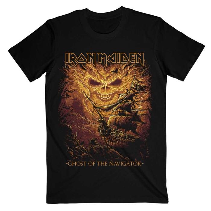 Iron Maiden Unisex T-Shirt: Ghost of the Navigator (Black) 93781