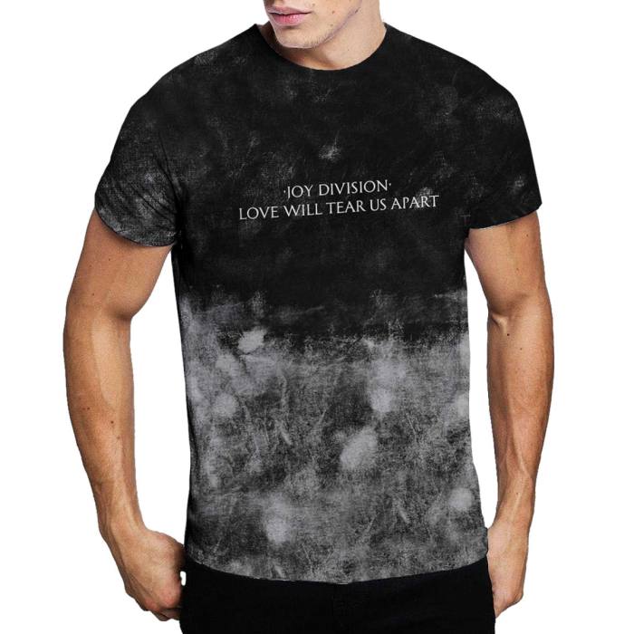 Joy Division Unisex T-shirt: Love Will Tear Us Apart (Črna Dip Dye) (Wash Collection) 94425