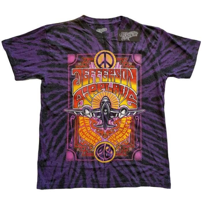 Jefferson Airplane Unisex T-Shirt: Live in San Francisco, CA (Vijolična) (Wash Collection) 94447