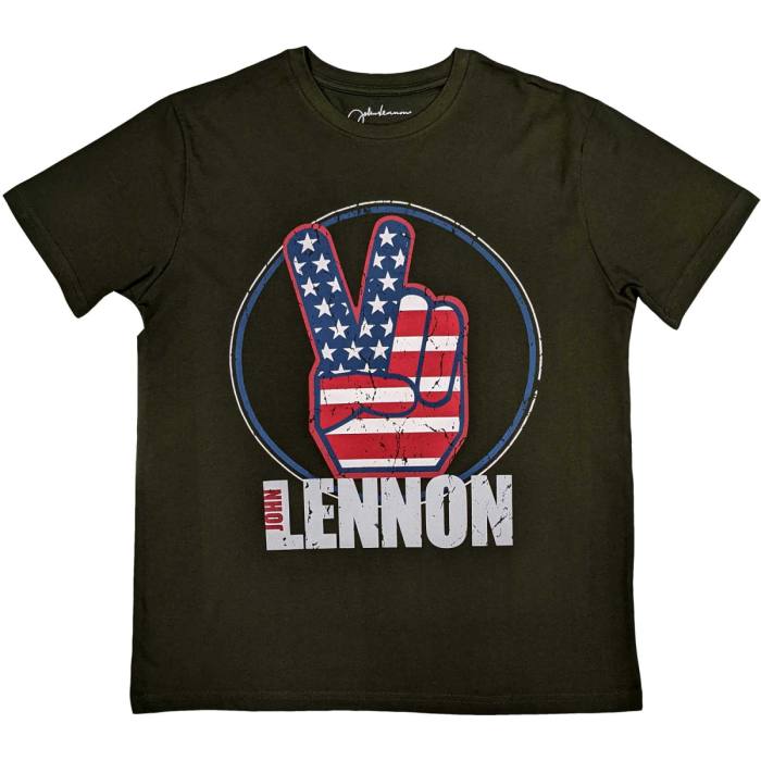 Peace Fingers US Flag T-shirt 94526