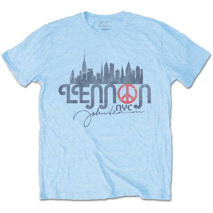 John Lennon T-shirt: New York City Skyline (svetlo modra) 94588