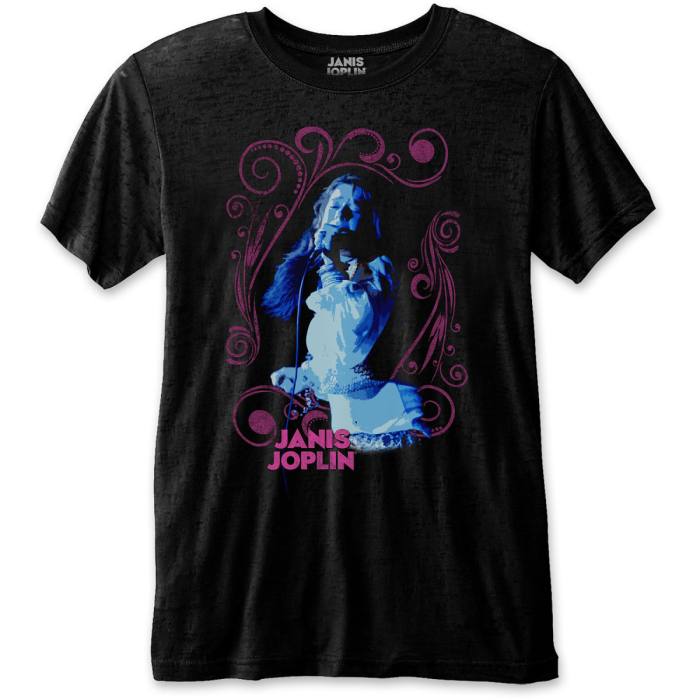 Janis Joplin T-shirt: Floral Frame 94654