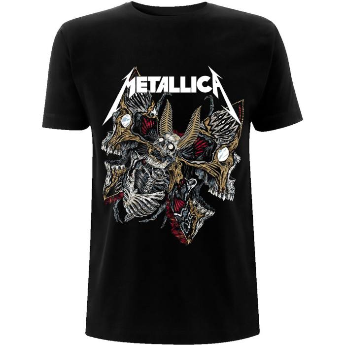 Metallica Unisex T-shirt: Skull Moth (Črna) 96666