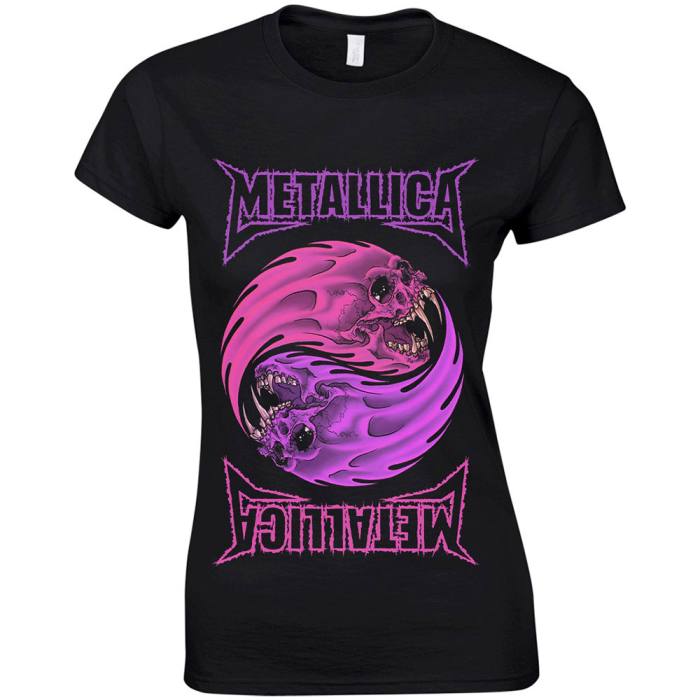 Metallica Ladies T-Shirt: Yin Yang Purple (Black) 96684
