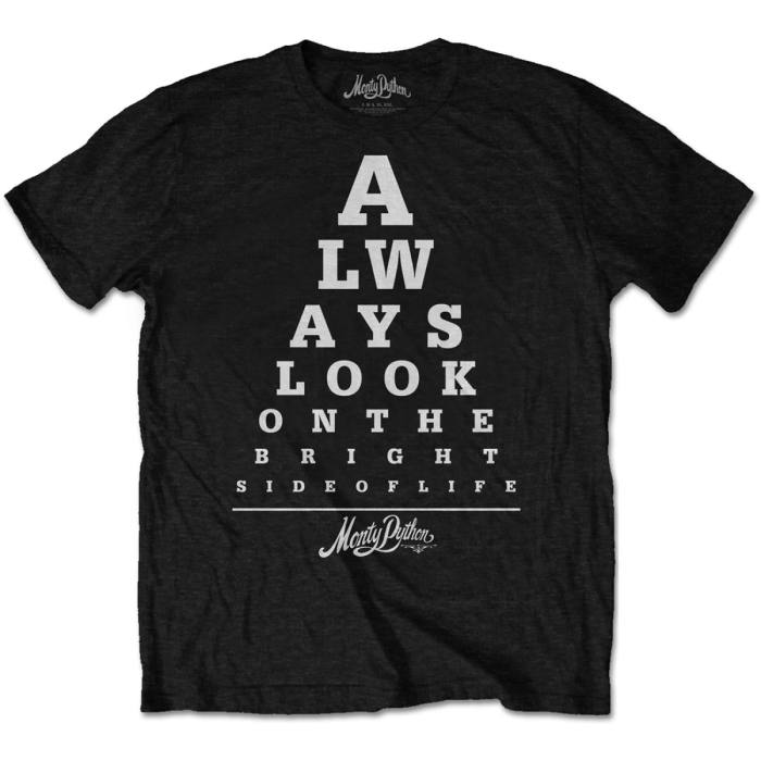 Monty Python Unisex T-shirt: Bright Side Eye Test (Black) 97594