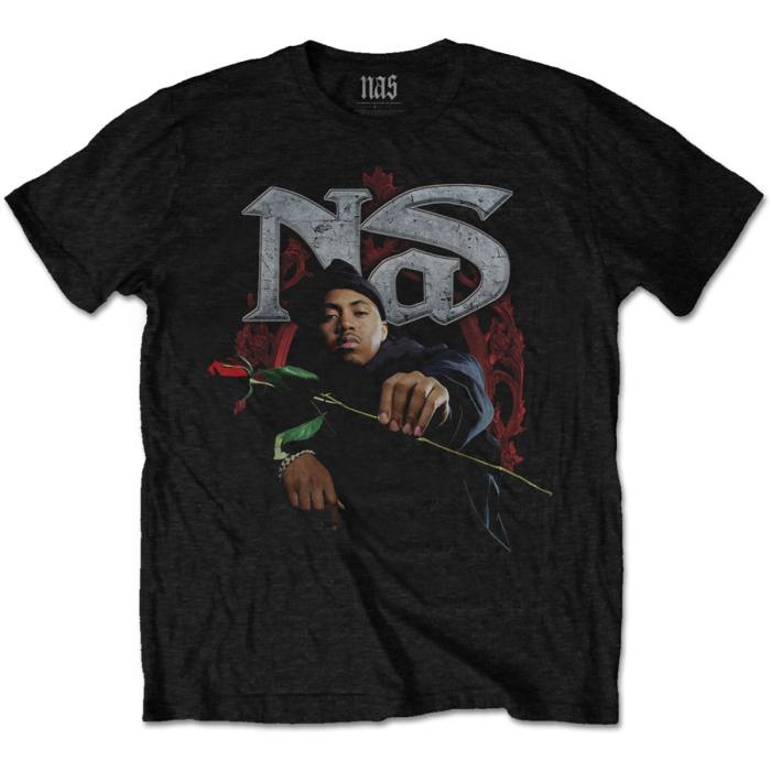 Nas Unisex T-Shirt: Red Rose (Black) 97967
