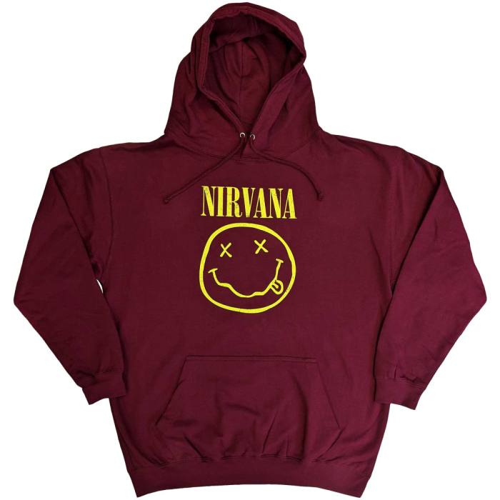 Nirvana Hoodie Yellow Smiley kostanjevo rdeč 98101
