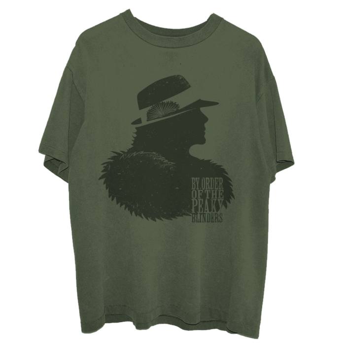 Peaky Blinders Unisex T-shirt: Polly Outline (Zelena) 99388