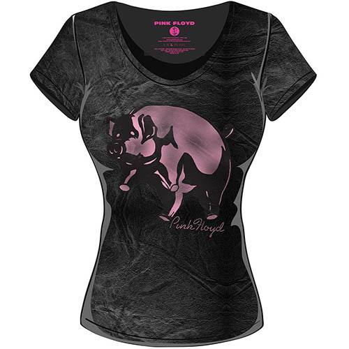 Girlie T-shirt Pink Floyd – Animals Pig (Acid Wash) 100094