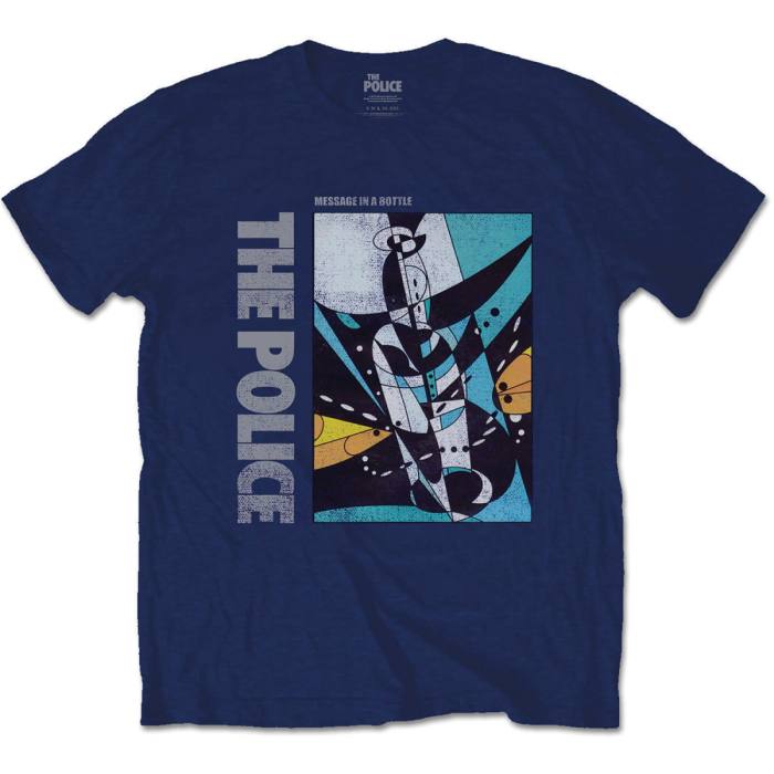 T-shirt Police Message In A Bottle Navy Blue 100348