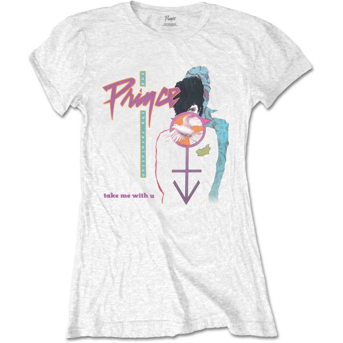 Prince Ladies T-shirt Take Me With U (White) 100459
