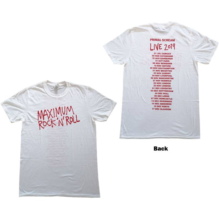Primal Scream Unisex T-Shirt: Maximum RnR (Back Print) (Ex-Tour) 100710