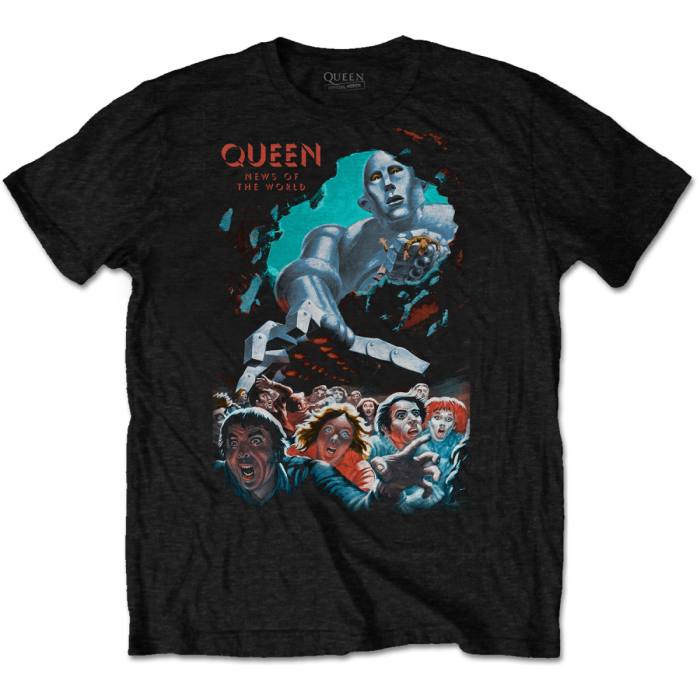 Queen Unisex T-shirt: News Of The World Vintage (Black) 101399