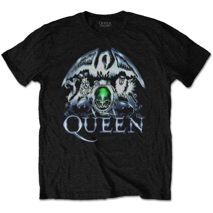 Queen Unisex T-Shirt: Metal Crest (Črna) 101429