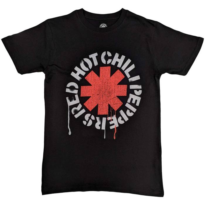 Red Hot Chili Peppers Unisex T-Shirt: Stencil (Črna) 102314