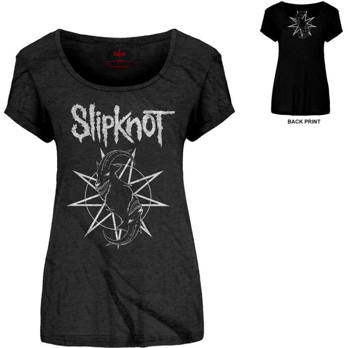 Slipknot Ladies T-Shirt: Goat Star Logo (Black) (Back Print) 104500