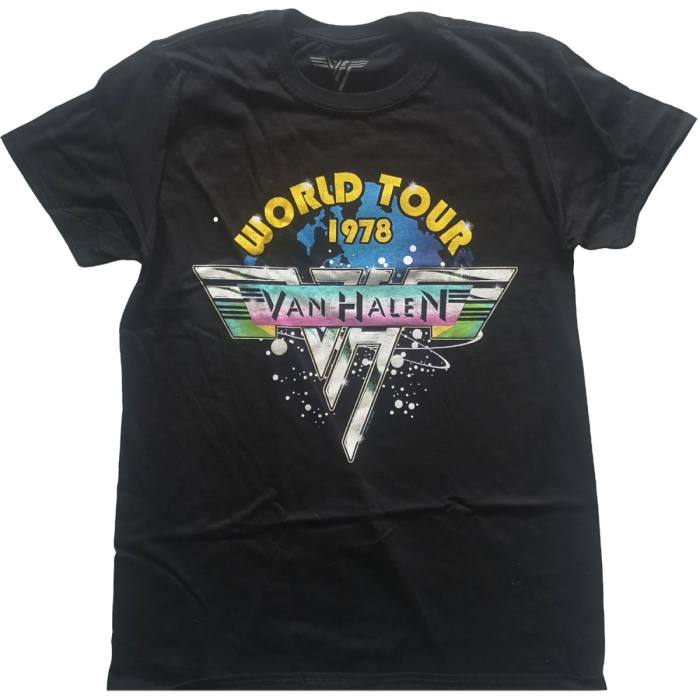 Van Halen T-shirt: World Tour '78 Full Colour (Črna) 107003