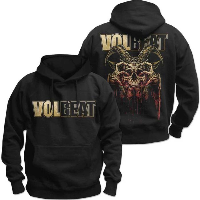 Volbeat Unisex Pullover Hoodie: Bleeding Crown Skull (Črna) (Zadnji tisk) 107016