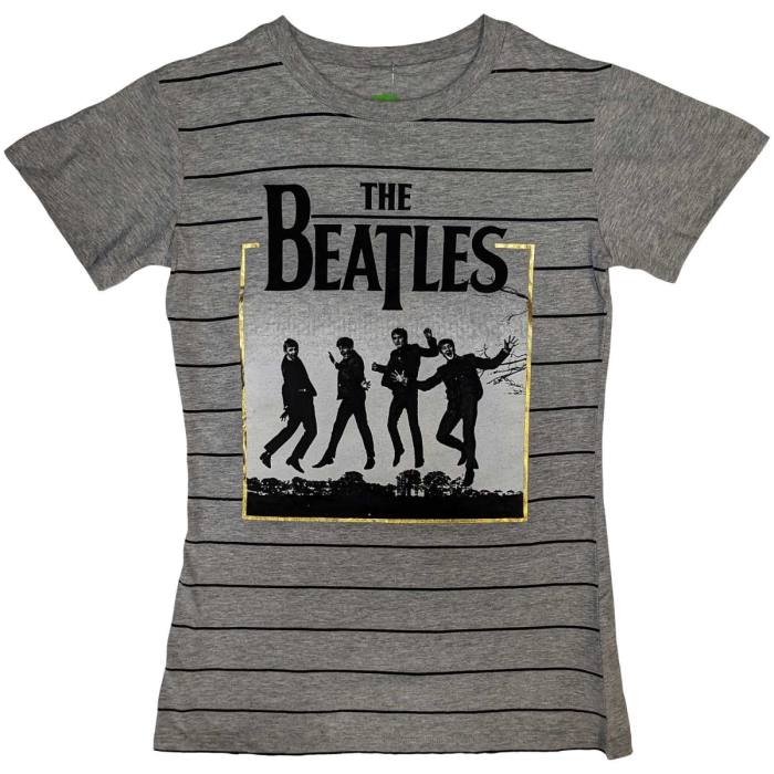 The Beatles Ladies T-Shirt: Leaping (Foiled) 122880
