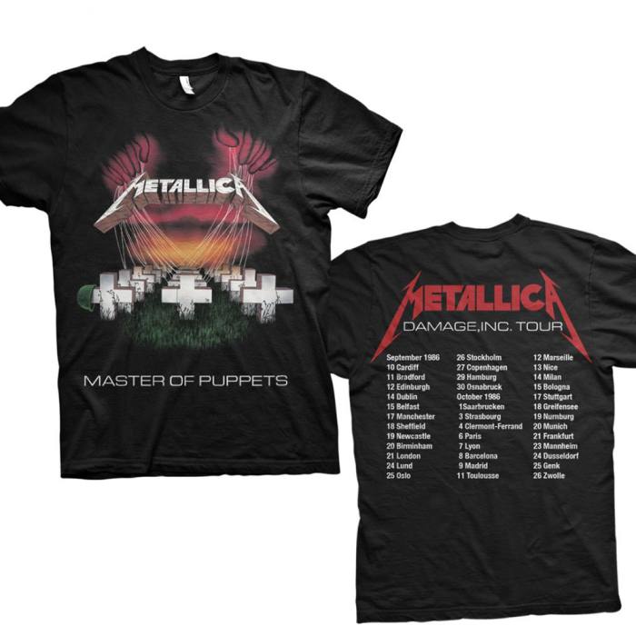 Metallica Unisex T-Shirt: Master of Puppets European Tour '86 (Back Print) 108529