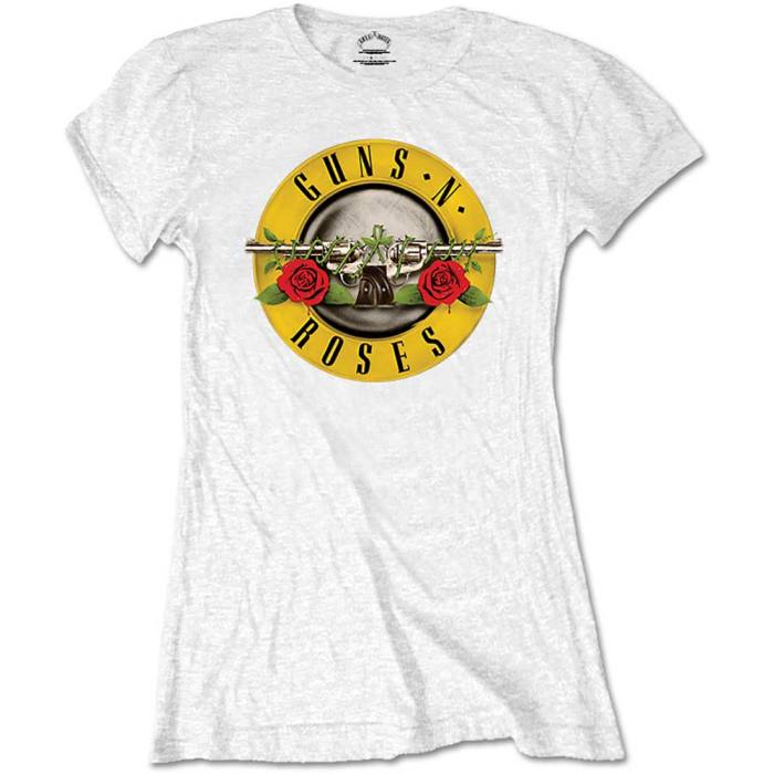 Guns N' Roses Ladies Retail Pack T-Shirt: Classic Logo (White) 233208