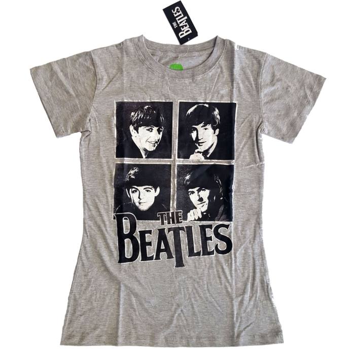 The Beatles Ladies T-Shirt: Framed Faces (Foiled) 122879
