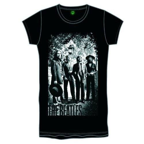 The Beatles Ladies T-Shirt: Tittenhurst Lamppost Silver Foiled (Black) (Embellished) 110755
