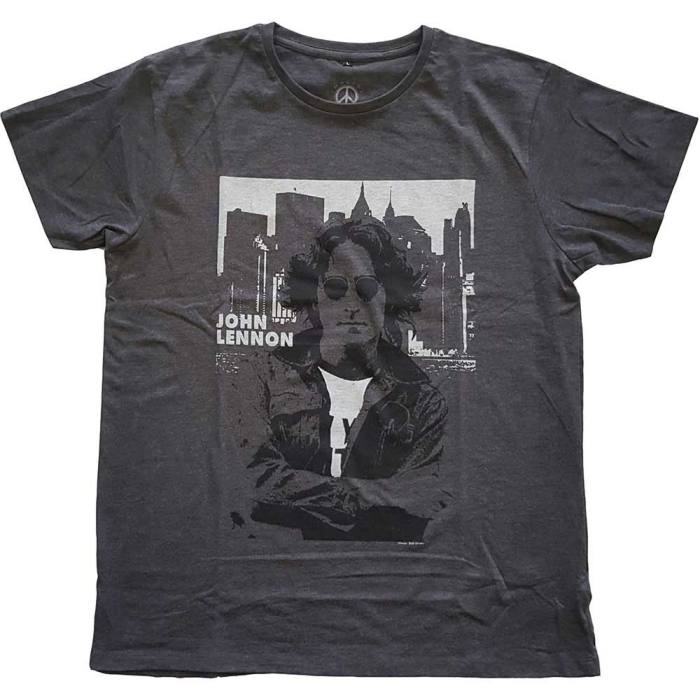 John Lennon Unisex T-Shirt: Skyline (Charcoal Grey) 234889
