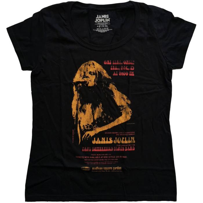 Janis Joplin Ladies T-Shirt: Madison Square Garden (Black) 234991