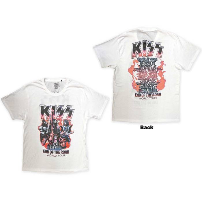 KISS Unisex T-Shirt: End Of The Road Band Playing (Back Print) 110690