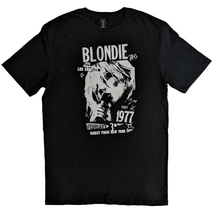 Blondie Unisex T-Shirt: 1977 Vintage (Black) 111307