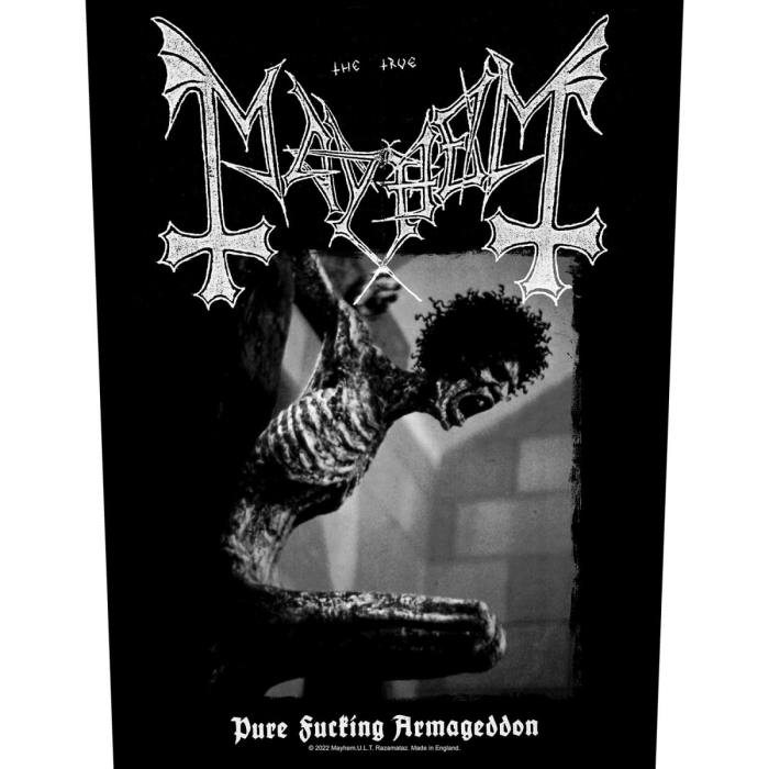 Mayhem hrbtni našitek: Pure Fucking Armageddon 111919