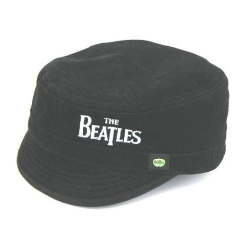 The Beatles Unisex Military Style Hat: Corduroy Drop T Logo (Black) 111971