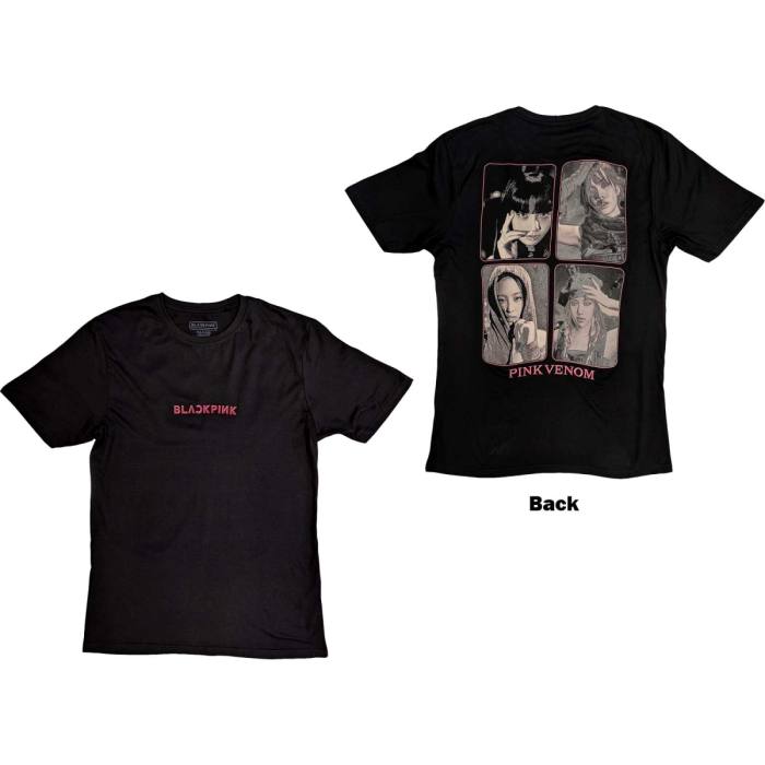 BlackPink Unisex T-Shirt: Pink Venom Group Photo (Back Print) 112003