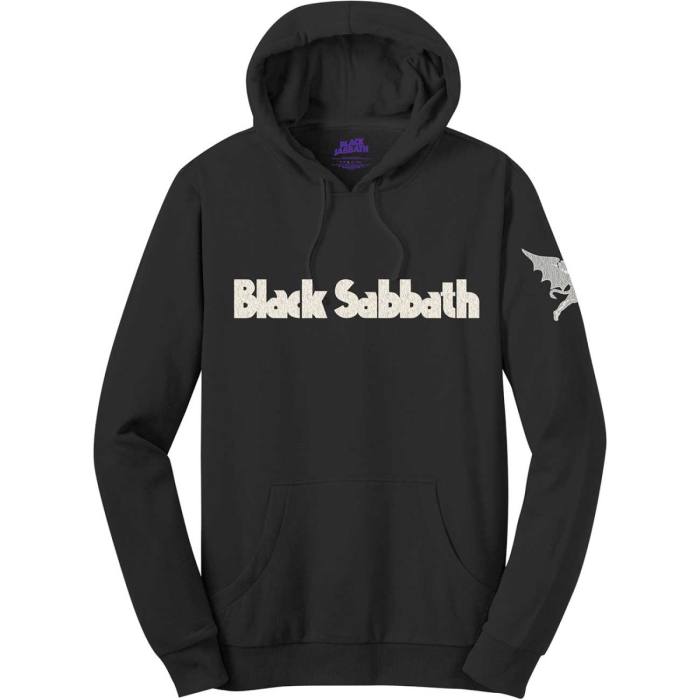 Black Sabbath Unisex Pullover Hoodie: Logo & Demon Aplikacija (Črna) (Okrašena) 112058