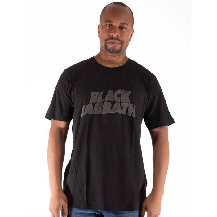 Black Sabbath Unisex Hi-Build T-Shirt: Wavy Logo 112228