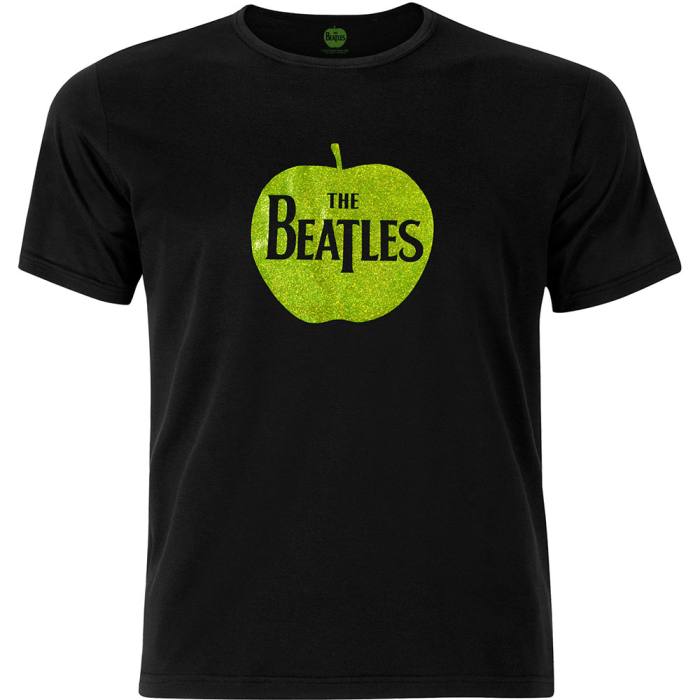 The Beatles Unisex T-Shirt: Apple Green Sparkle Gel (Embellished) 112319