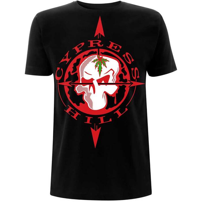 Cypress Hill Unisex T-Shirt: Skull Compass (Črna) 112601