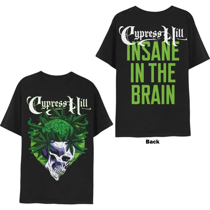 Cypress Hill Unisex T-Shirt: Insane In The Brain (Črna) (Zadnji print) 112607