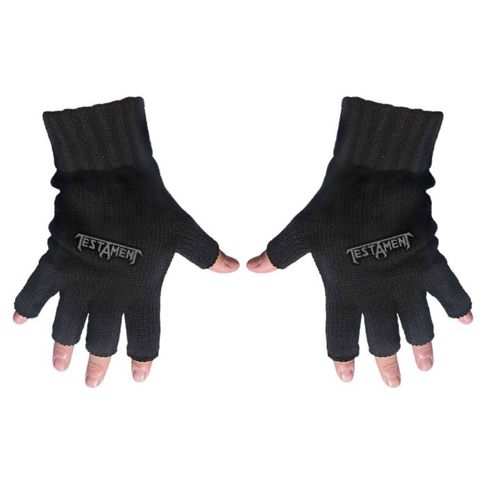Testament Unisex Fingerless Gloves: Logo (Black) 113299