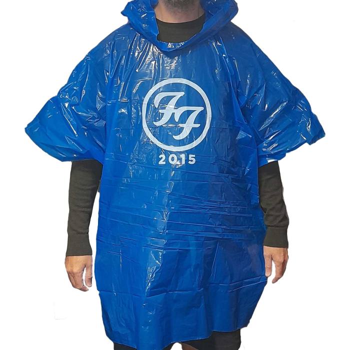 Foo Fighters Unisex Poncho: White FF Logo 2015 (Ex-Tour) 113434